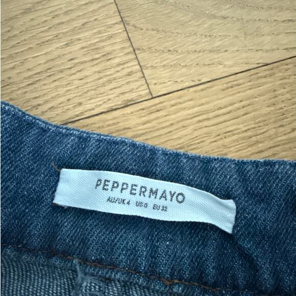 Peppermayo Vest Born for Bordeaux  & Mini Skirt Ashlyn Set Denim Size US0 Blue - Picture 3 of 5